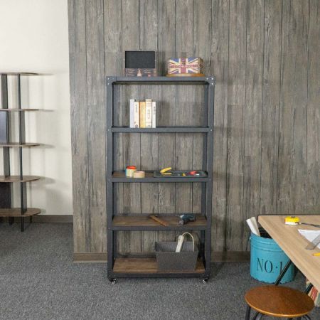 Sandblasting 160cm Height 5 Layers Angle Steel Bookshelf